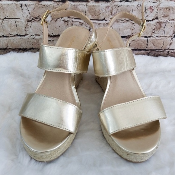 🎂Montego Bay Club Champagne Gold Espadrille Wedge - 9 - Picture 2 of 7